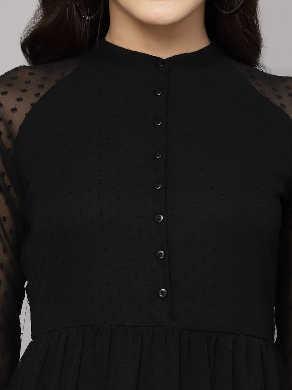 Elevate Your Style with MANITRA's Chic Fit and Flare White Dress (Black)