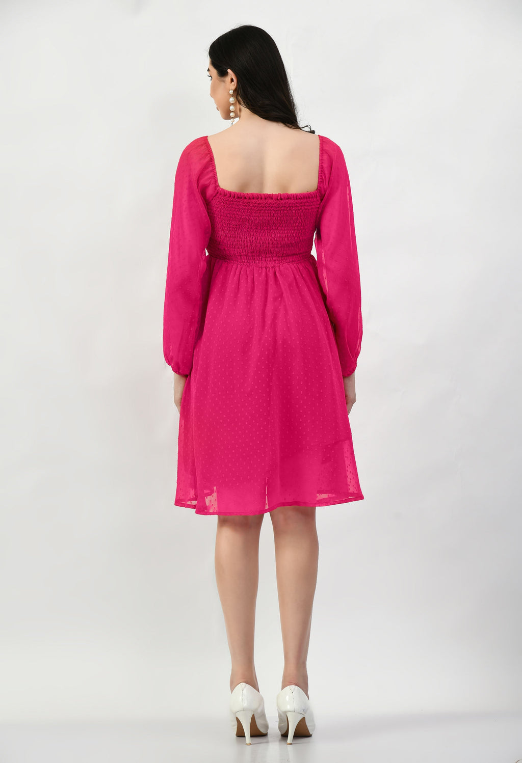 Knee Length CUNSAYI BUTA Dress, Casual WEAR, Fancy Gorgeous Looking Dress (Pink)